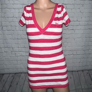 Abercrombie Red & White Striped Shirt size XL